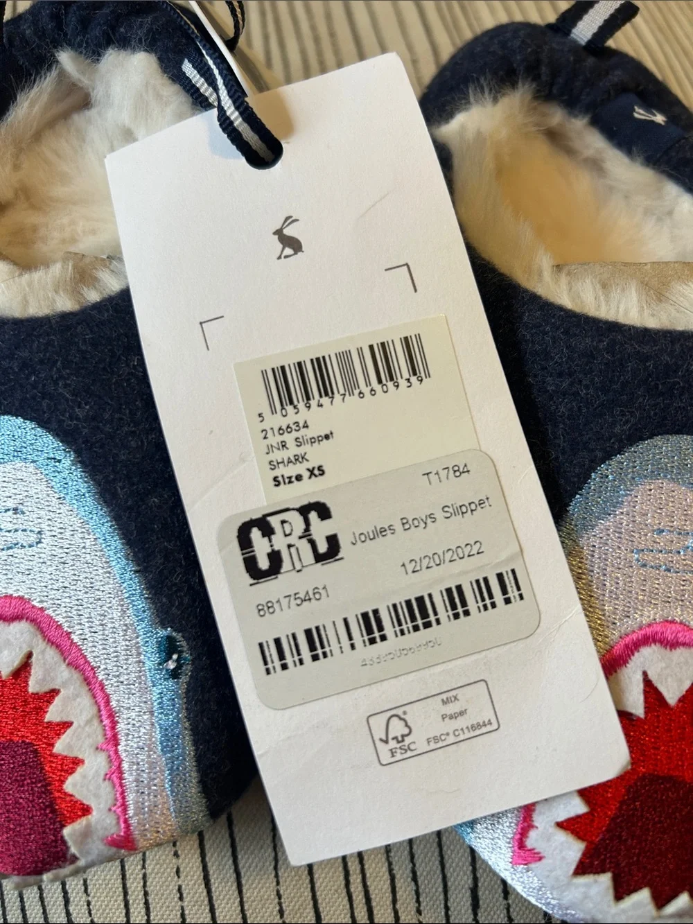 Joules Navy Shark Slippers